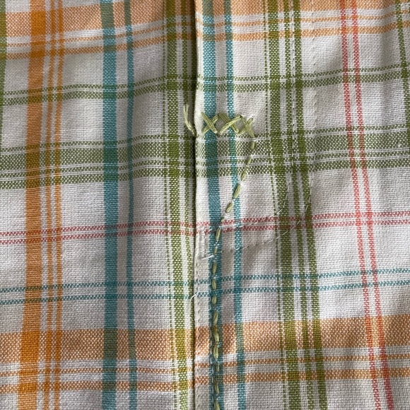 Micro Mini Skirt y2k Cargo Pastel Plaid Snap Pockets Boho Hippie Detail - Picture 8 of 16